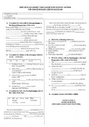 English Worksheet: exam 9th grade