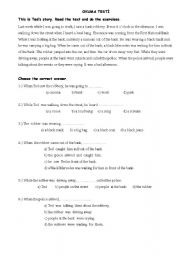 English Worksheet: reading test