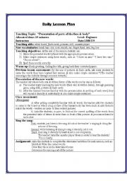 English Worksheet: sample of daily lesson plan