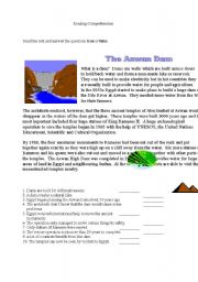 English worksheet: The Aswan Dam