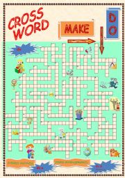 English Worksheet: Make and Do Crossword