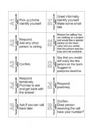 English Worksheet: The Ultimate Telephoning Challenge - Cards - Phone Calls (Request-Get back with Answer) Business English Role Play Cards