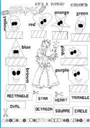 English Worksheet: shapes pictionary