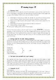 English Worksheet: Reading project