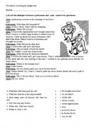 English Worksheet: testing the simple past