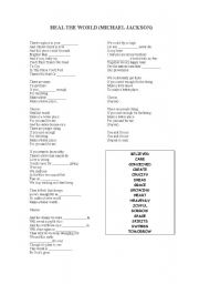 English Worksheet: Heal the world