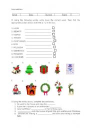 CHRISTMAS WORDS (INTERMEDIATE)