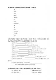 English Worksheet: COMPARATIVES AND SUPERLATIVES