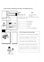 English Worksheet: Simple present tense with frequency adverbs
