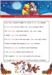 English Worksheet: to be past