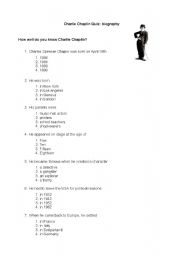 English worksheet: Charles Chaplin