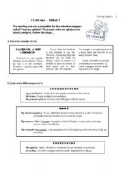 English Worksheet: Writing a 100 word opinion text