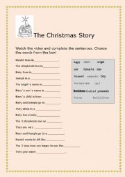 English Worksheet: The Christmas story