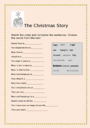 English worksheet: The Christmas story