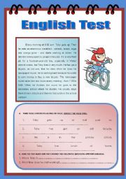 English Worksheet: Tobys Daily Routine