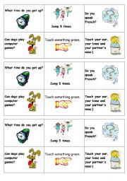 English Worksheet: Activity cards for my present simple board game. SEE MY PRINTABLES