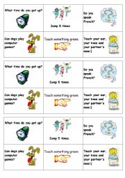 Activity cards for my present simple board game. SEE MY PRINTABLES