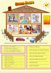 English Worksheet: Dream House - WH questions