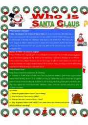 English Worksheet: Who is Santa Claus?
