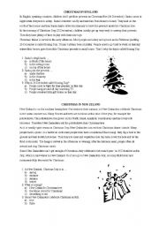 English worksheet: christmas england/ne zeland