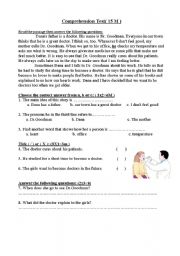 English Worksheet: Reading passage