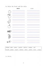 English worksheet: fruts