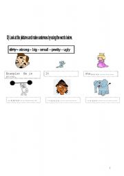 English worksheet: adjectives