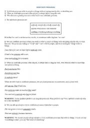 English Worksheet: indefinite pronouns