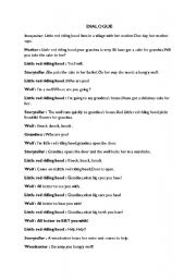 English Worksheet: Little Red Riding Hood role-play dialogue