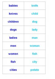 English Worksheet: Irregular Plurals Domino