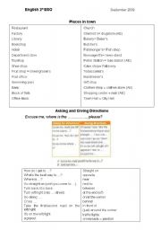 English Worksheet: Giving Directions