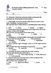 English Worksheet: Making inference test