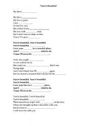 English Worksheet: exercise for a song by James Blunt 