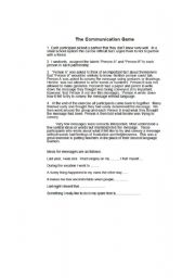 English Worksheet: The communication game
