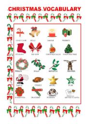 English Worksheet: CHRISTMAS VOCABULARY