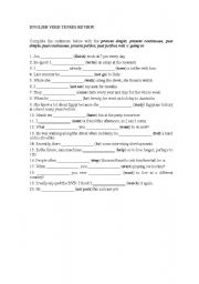 English worksheet: English Verb Tenses Review