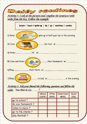 English Worksheet: Daily routines