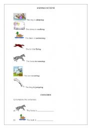 English Worksheet: Animals actions