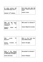 English worksheet: Trivia Questions Art and Literature.