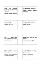 English Worksheet: Trivia questions: English