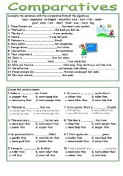 English Worksheet: Comparatives