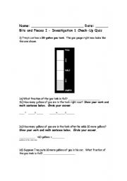 English Worksheet: Fraction quiz special education inclusion