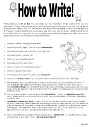 English Worksheet: How to Write ... Tips and things!