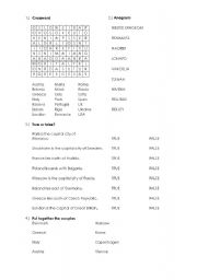 English Worksheet: Geographical games