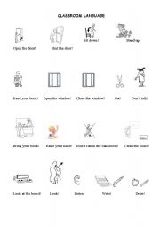 English Worksheet: classroom language