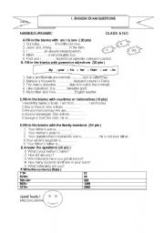 English Worksheet: exam