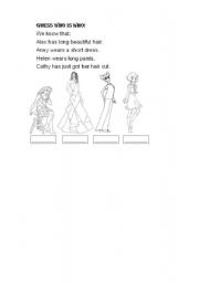 English Worksheet: Guess who is who