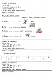 English worksheet: complete  the  words