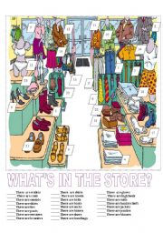 English Worksheet: The Clothing Store Match