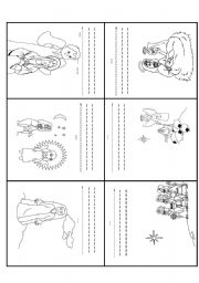 English Worksheet: Read and Write, Order the sequence, Jesus Birth Story, minibook 